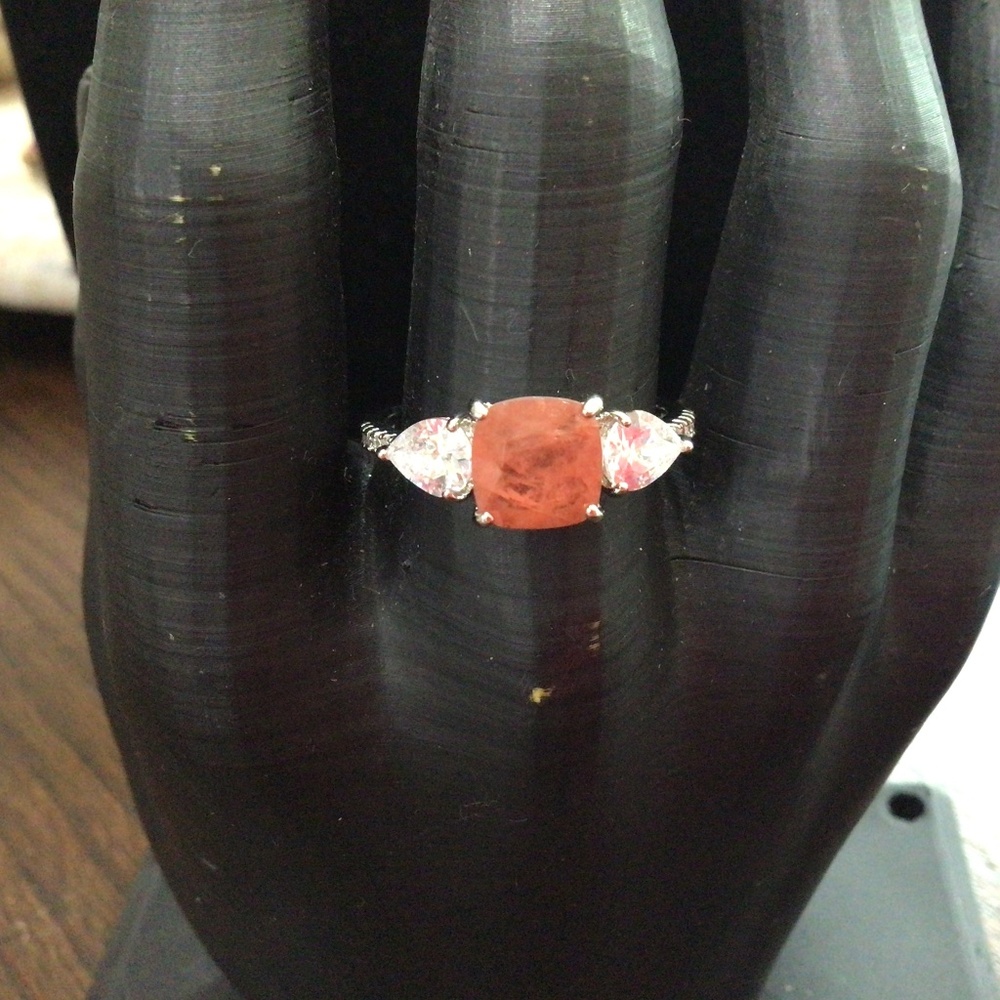 Bomb Party “ Dazzling Reputation” natural fusion sunrise orange quartz ring. 10